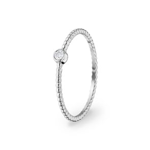 Bague or gris 750/18 ct avec diamant 0.03  ct H/si by CHRISTIAN
