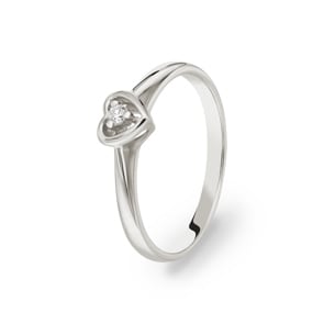 Damenring 750/18 K Weissgold mit Diamanten 0.01 ct H/Si