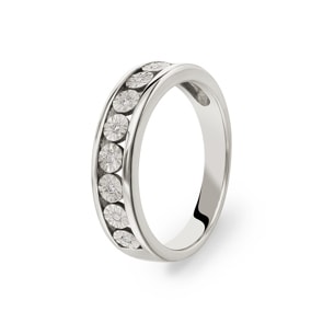 Damenring 750/18 K Weissgold mit Diamanten 0.05 ct H/Si Ø 55