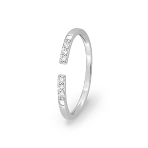 Damenring 750/18 K Weissgold mit Diamanten 0.08 ct.