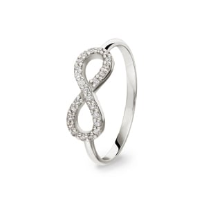 Damenring 750/18 K Weissgold mit Diamanten 0.14 ct H/si, Infinity