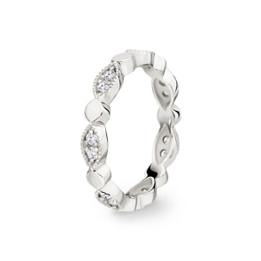 Damenring 750/18 K Weissgold mit Diamanten 0.27 ct H/si