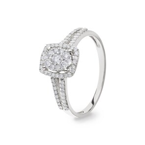 Bague or gris 750/18 ct avec diamants 0.35 ct H/si