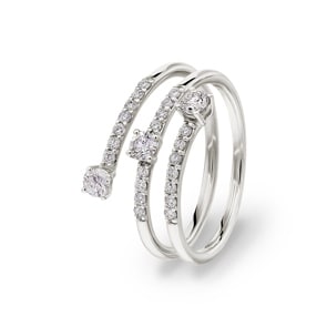 Damenring 750/18 K Weissgold mit Diamanten 0.50 ct H/si