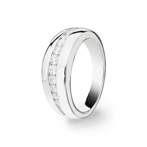 Damenring 750/18 K Weissgold mit Diamanten 0.50 ct H/si Ø 56