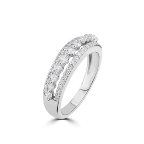 Damenring 750/18 K Weissgold mit Diamanten 0.59 ct H/si by CHRISTIAN