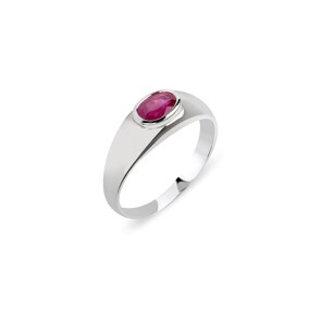 Bague or gris 750/18 ct avec rubis 0.65ct, Ø 54