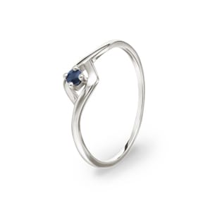 Damenring 750/18 K Weissgold mit Saphir 0.09ct.