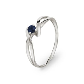 Damenring 750/18 K Weissgold mit Saphir