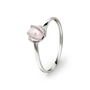 Damenring 750/18 K Weissgold mit Süsswasserzuchtperle Ø 5mm