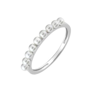 Damenring 750/18 K Weissgold mit Süsswasserzuchtperlen Ø 2.5mm