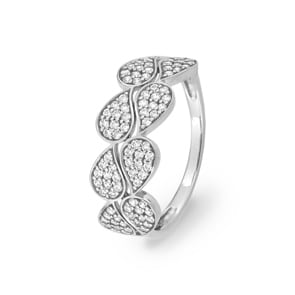 Damenring 750/18 K Weissgold mit Zirkonia
