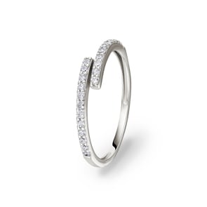Damenring 750/18 K Weissgold mit Zirkonia, Fantasie
