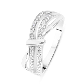 Damenring 750/18 K Weissgold mit Zirkonia, Fantasie