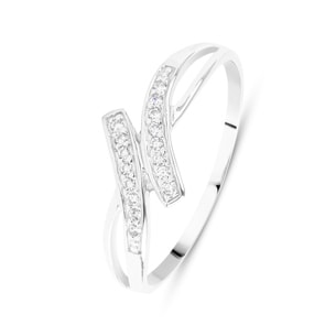 Damenring 750/18 K Weissgold mit Zirkonia, Fantasie