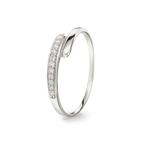 Damenring 750/18 K Weissgold mit Zirkonia, Fantasie