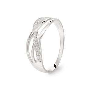Damenring 750/18 K Weissgold mit Zirkonia, Fantasie