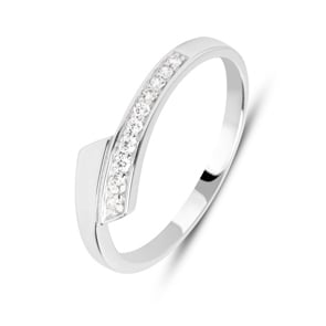 Damenring 750/18 K Weissgold mit Zirkonia, Fantasie