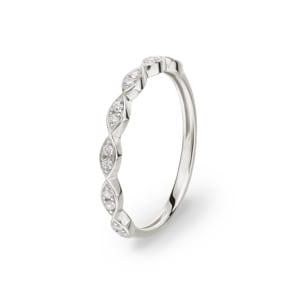 Damenring 750/18 K Weissgold mit Zirkonia, Fantasie