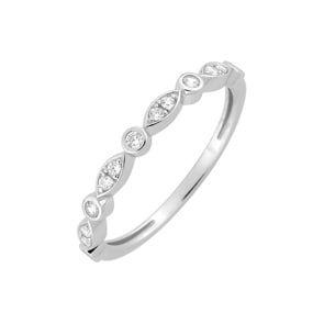 Damenring 750/18 K Weissgold mit Zirkonia, Fantasie