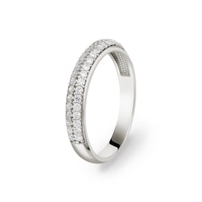 Damenring 750/18 K Weissgold mit Zirkonia Ø 52