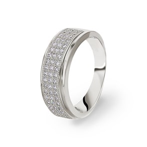 Bague or gris 750/18 ct avec zircones Ø 54