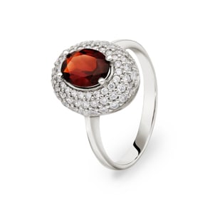 Damenring 750/18 K Weissgold mit Zirkonia Ø 55