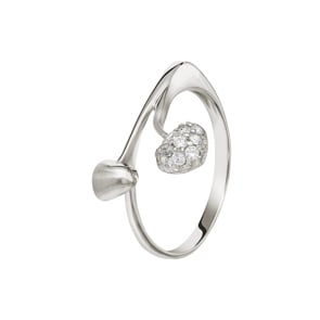 Damenring 750/18 K Weissgold mit Zirkonia Ø 55