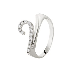 Damenring 750/18 K Weissgold mit Zirkonia Ø 55