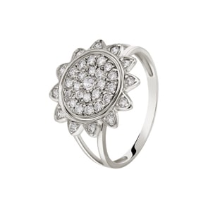 Damenring 750/18 K Weissgold mit Zirkonia Ø 56