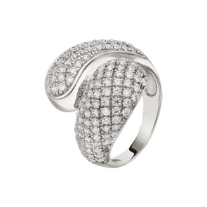 Damenring 750/18 K Weissgold mit Zirkonia Ø 57