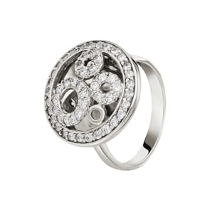 Damenring 750/18 K Weissgold mit Zirkonia Ø 57