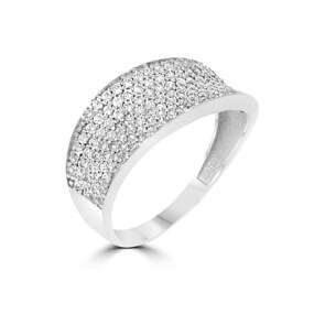 Bague pour femmes or gris 750/18 ct avec zircones