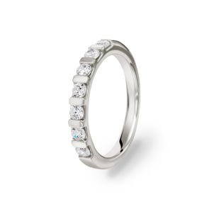 Damenring 750/18 K Weissgold mit Zirkonia