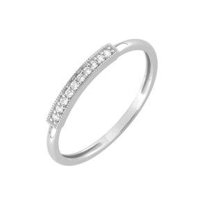Damenring 750/18 K Weissgold mit Zirkonia rund