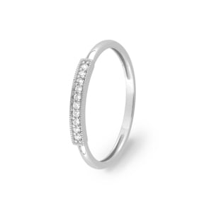 Damenring 750/18 K Weissgold mit Zirkonia rund