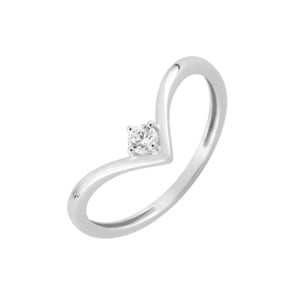 Damenring 750/18 K Weissgold mit Zirkonia rund, Fantasie