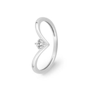 Damenring 750/18 K Weissgold mit Zirkonia rund, Fantasie