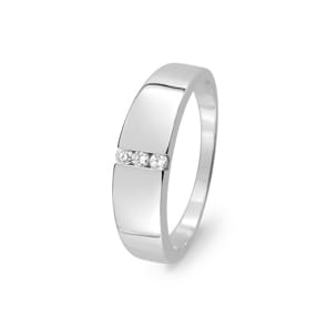 Damenring 750/18 K Weissgold mit Zirkonia Trilogie