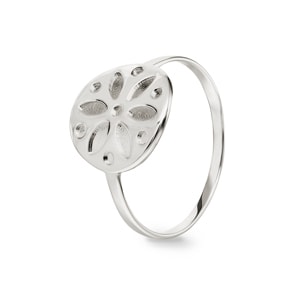 Damenring 925 Silber rhodiniert, Blume