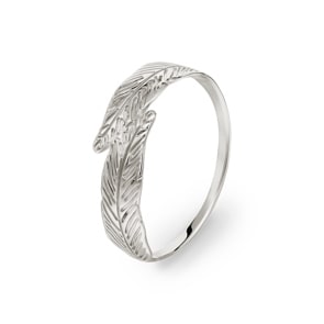 Damenring 925 Silber rhodiniert, Feder