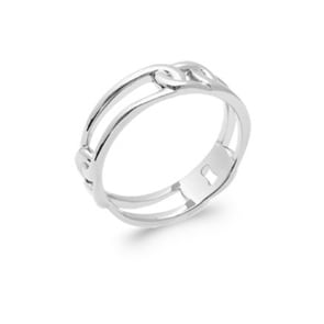 Damenring 925 Silber rhodiniert Figaro