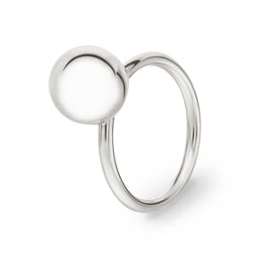 Damenring 925 Silber rhodiniert, grosse Kugel