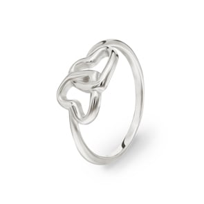 Damenring 925 Silber rhodiniert, Herzen