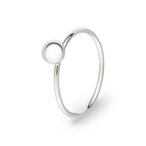 Damenring 925 Silber rhodiniert, Kugel