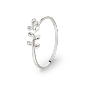 Ring 925 Silver rhodium-plated, Laurel Wreath