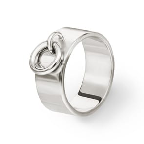 Damenring 925 Silber rhodiniert mit Anhänger