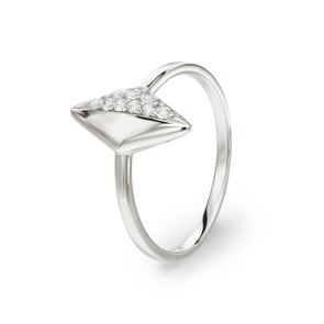 Damenring 925 Silber rhodiniert mit Zirkonia