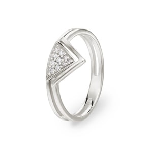 Damenring 925 Silber rhodiniert mit Zirkonia