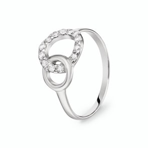 Damenring 925 Silber rhodiniert mit Zirkonia, Kreise